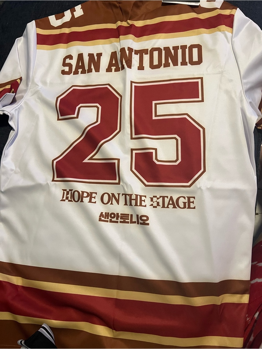 J-hope San Antonio '25' Sports Jersey - White, Maroon & Gold